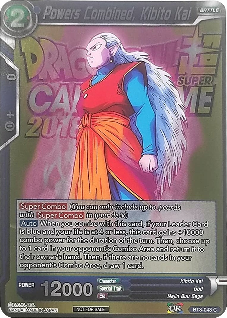 Image for Powers Combined, Kibito Kai (Metallic Foil) (Event Pack 2018) (Promotion Cards) (BT3-043) - Dragon Ball Super: Masters