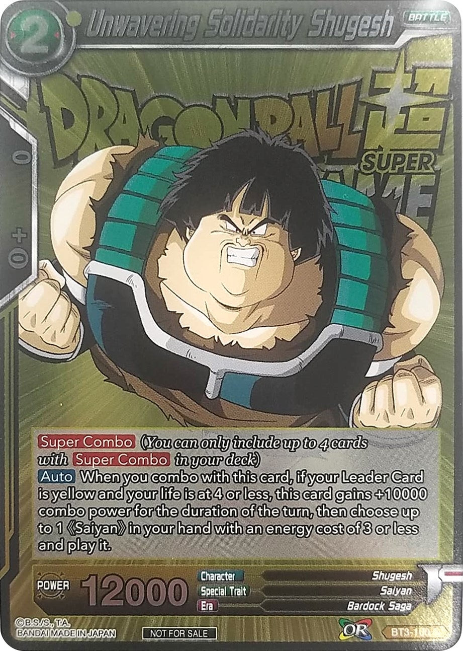 Image for Unwavering Solidarity Shugesh (Metallic Foil) (Event Pack 2018) (Promotion Cards) (BT3-100) - Dragon Ball Super: Masters