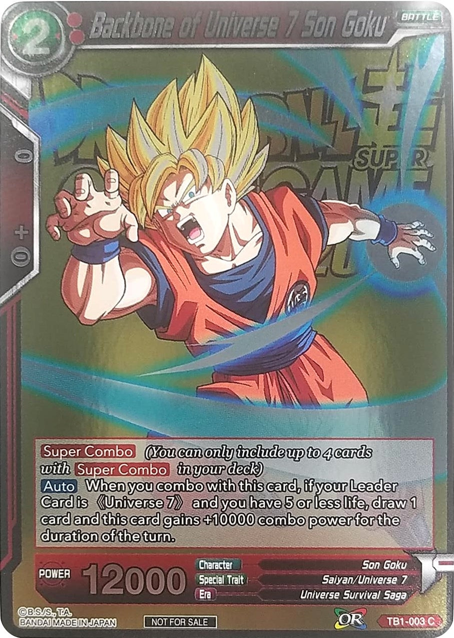 Image for Backbone of Universe 7 Son Goku (Metallic Foil) (Event Pack 2018) (Promotion Cards) (TB1-003) - Dragon Ball Super: Masters