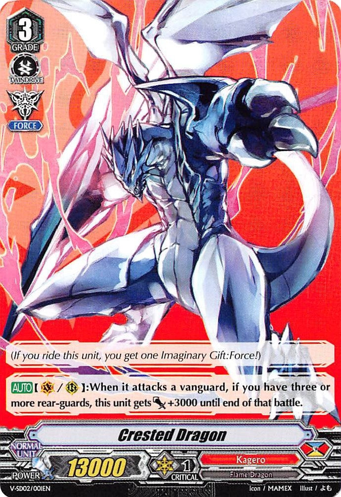 Image for Crested Dragon (V Start Deck 02: 2018 Free Experience Deck "Kagero") (V-SD02/001EN) - Cardfight Vanguard