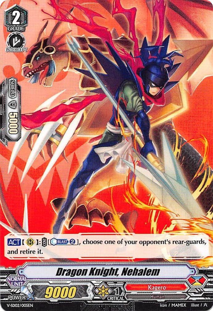 Image for Dragon Knight, Nehalem (V Start Deck 02: 2018 Free Experience Deck "Kagero") (V-SD02/005EN) - Cardfight Vanguard