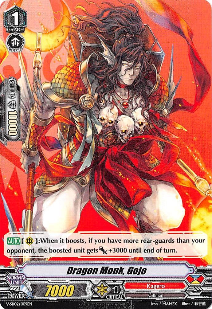 Image for Dragon Monk, Gojo (V Start Deck 02: 2018 Free Experience Deck "Kagero") (V-SD02/009EN) - Cardfight Vanguard