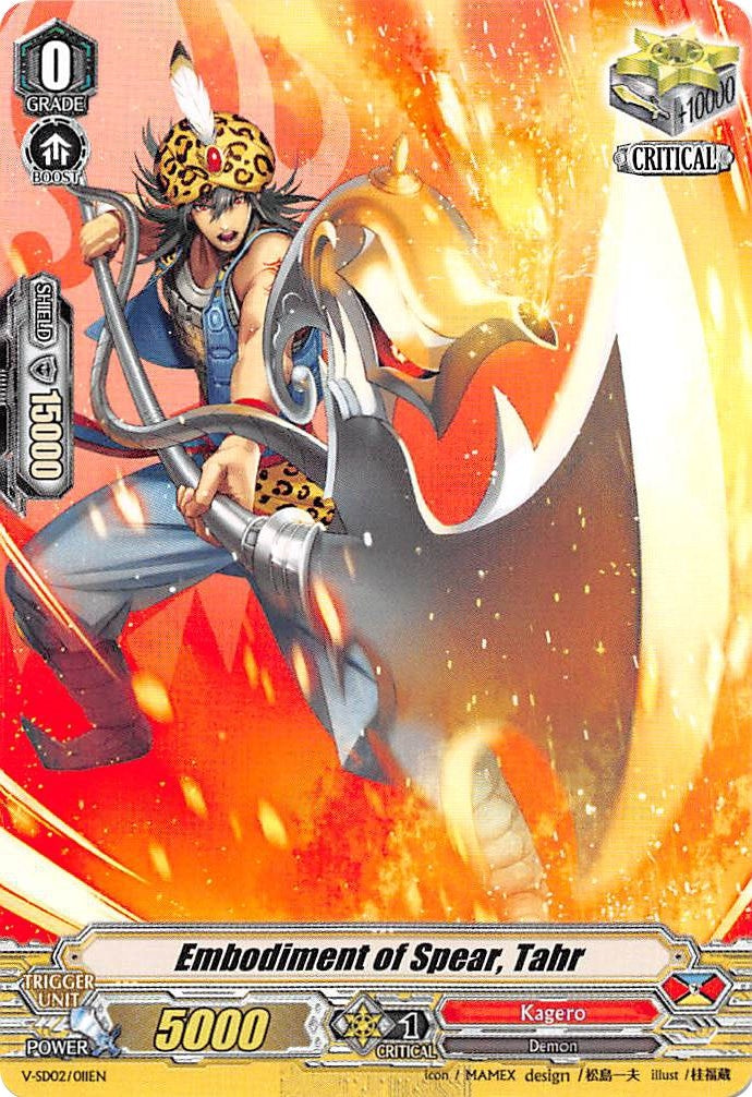 Image for Embodiment of Spear, Tahr (V Start Deck 02: 2018 Free Experience Deck "Kagero") (V-SD02/011EN) - Cardfight Vanguard