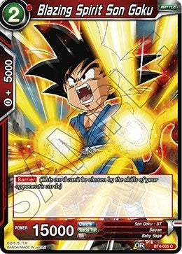 Image for Blazing Spirit Son Goku (Colossal Warfare) (BT4-005) - Dragon Ball Super: Masters