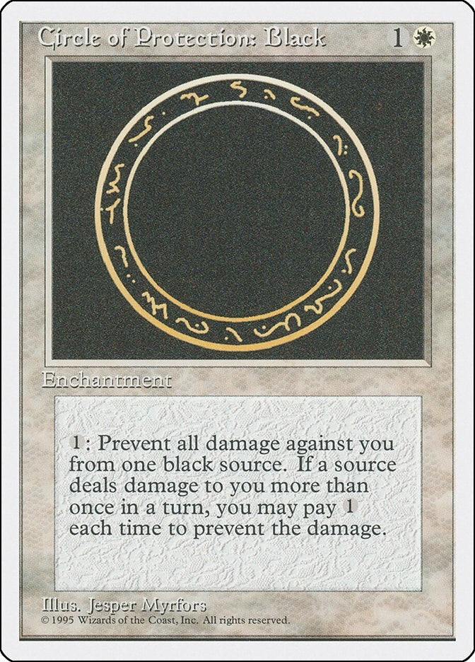 Image for Circle of Protection: Black (Fourth Edition) - Magic: The Gathering