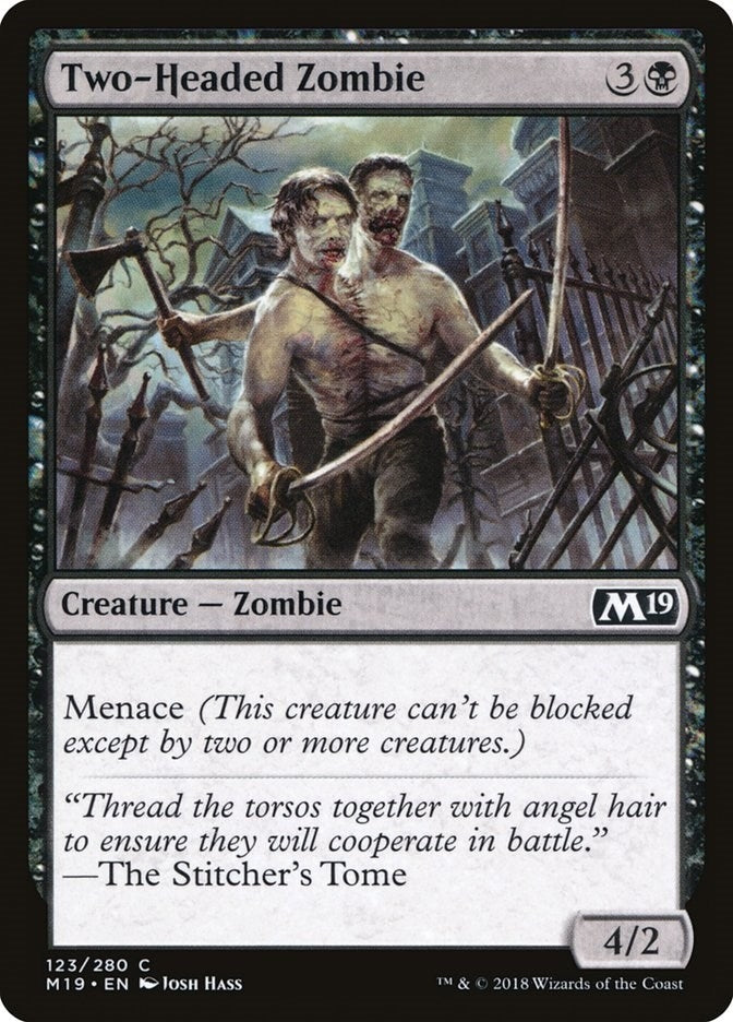 Image for Two-Headed Zombie (Core Set 2019) (123) - Magic: The Gathering
