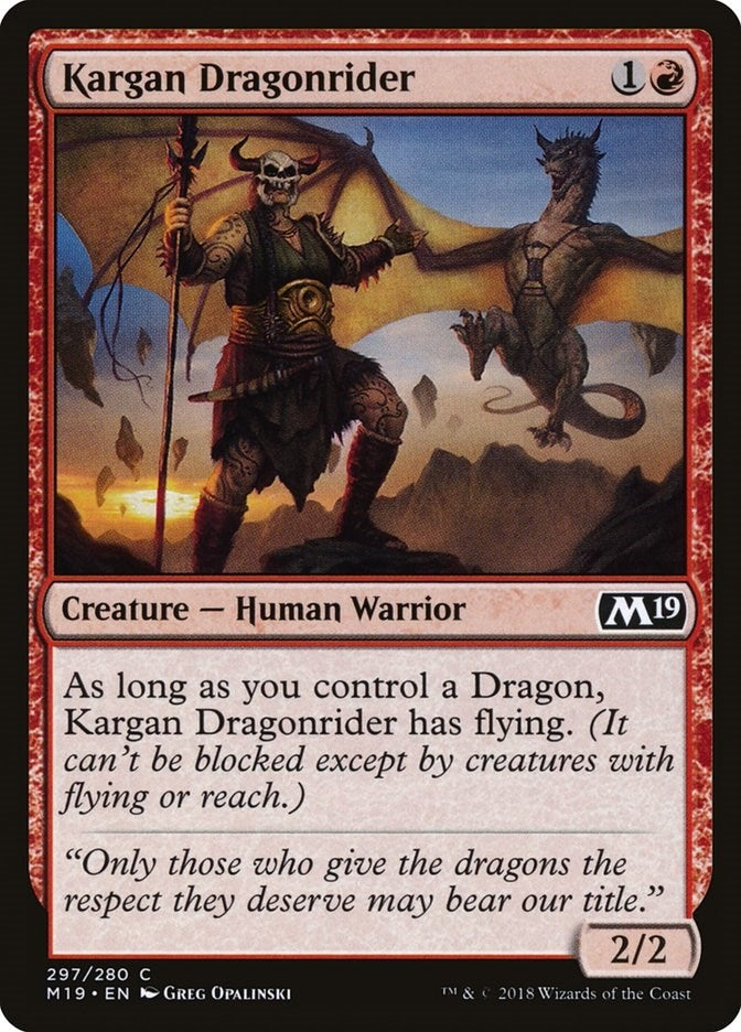Image for Kargan Dragonrider (Core Set 2019) (297) - Magic: The Gathering