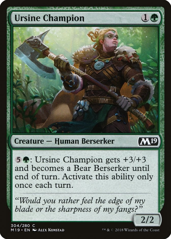Image for Ursine Champion (Core Set 2019) (304) - Magic: The Gathering