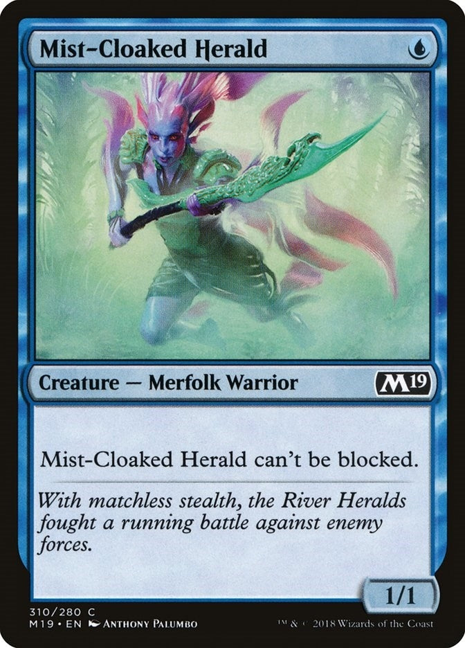Image for Mist-Cloaked Herald (Core Set 2019) (310) - Magic: The Gathering