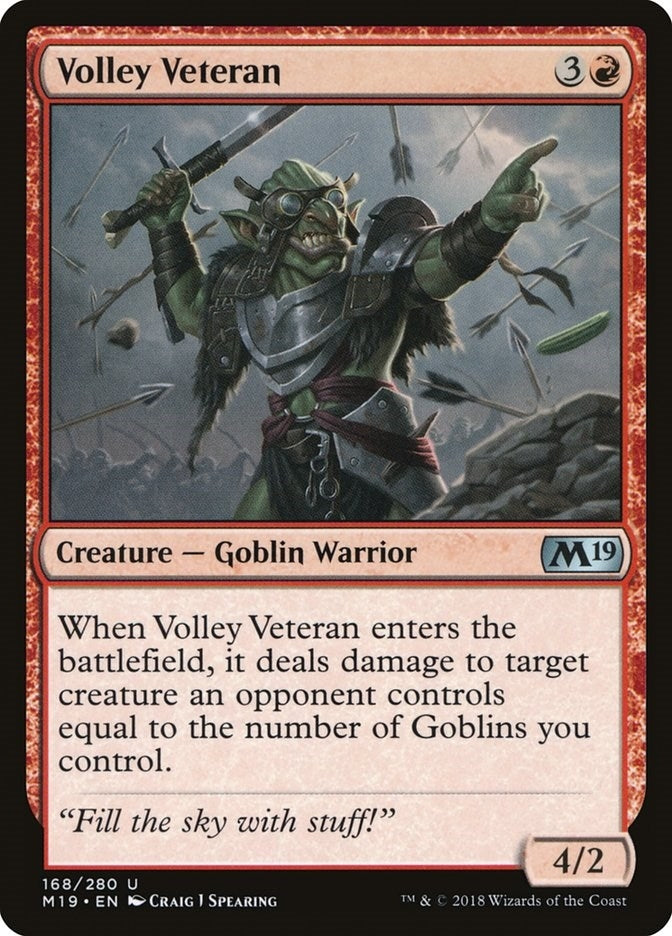 Image for Volley Veteran (Core Set 2019) (168) - Magic: The Gathering