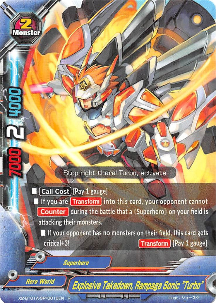 Image for Explosive Takedown, Rampage Sonic "Turbo" (Solar Strife) (X2-BT01A-SP/0016EN) - Future Card BuddyFight