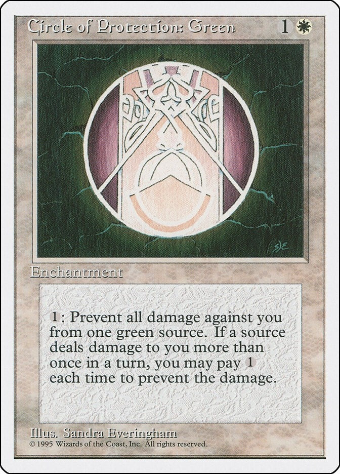 Image for Circle of Protection: Green (Fourth Edition) - Magic: The Gathering