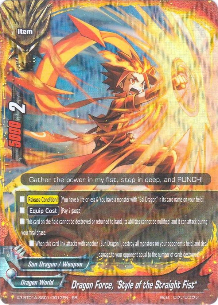 Image for Dragon Force, "Style of the Straight Fist" (Solar Strife) (X2-BT01A-SS01/0012EN) - Future Card BuddyFight
