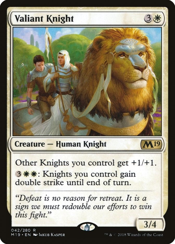 Image for Valiant Knight (Core Set 2019) (42) - Magic: The Gathering