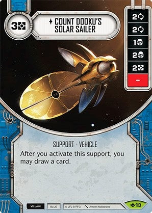 Image for Count Dooku's Solar Sailer (Card Only) (Way of the Force) (13) - Star Wars: Destiny