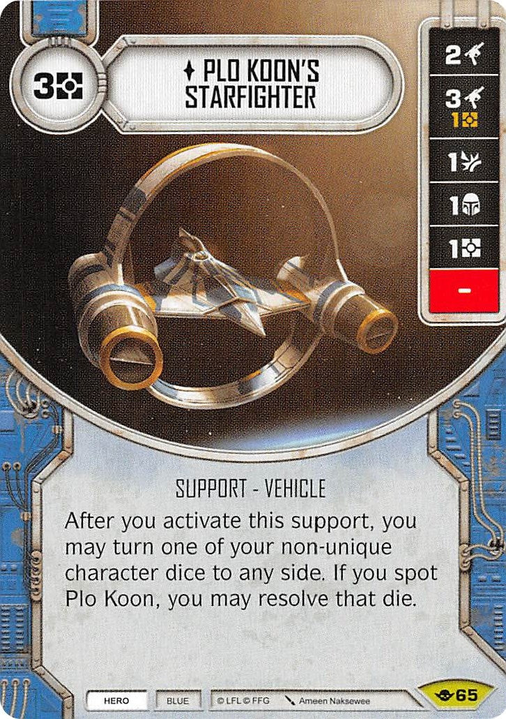 Image for Plo Koon's Starfighter (Card Only) (Way of the Force) (65) - Star Wars: Destiny