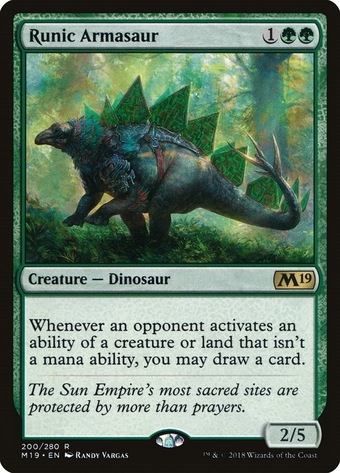 Image for Runic Armasaur (Core Set 2019) (200) - Magic: The Gathering