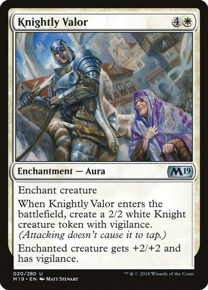 Image for Knightly Valor (Core Set 2019) (20) - Magic: The Gathering