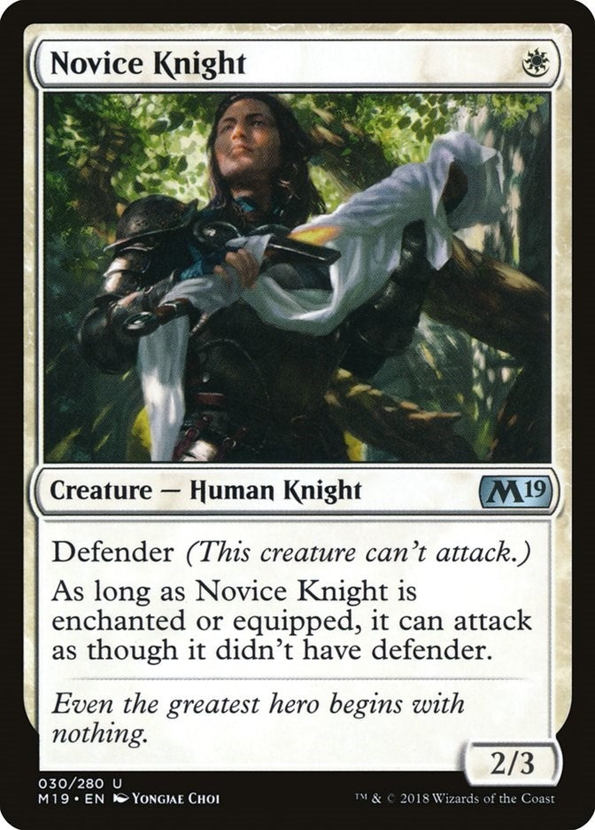 Image for Novice Knight (Core Set 2019) (30) - Magic: The Gathering