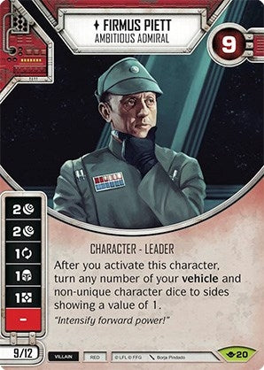 Image for Firmus Piete - Ambitious Admiral (Card Only) (Way of the Force) (20) - Star Wars: Destiny