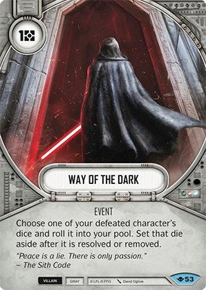 Image for Way of the Dark (Way of the Force) (53) - Star Wars: Destiny