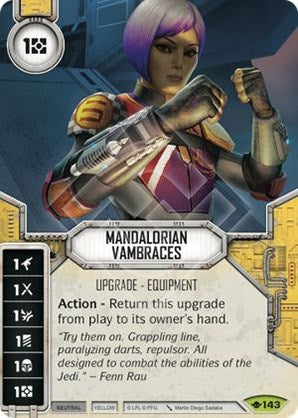 Image for Mandalorian Vambraces (Card Only) (Way of the Force) (143) - Star Wars: Destiny