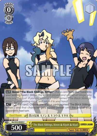 Image for The Black Siblings, Kinon & Kiyoh & Kiyal (Gurren Lagann) (GL/S52-E020) - Weiss Schwarz