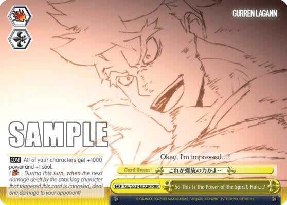 Image for So This Is the Power of the Spiral, Huh...? (RRR) (Gurren Lagann) (GL/S52-E032R) - Weiss Schwarz