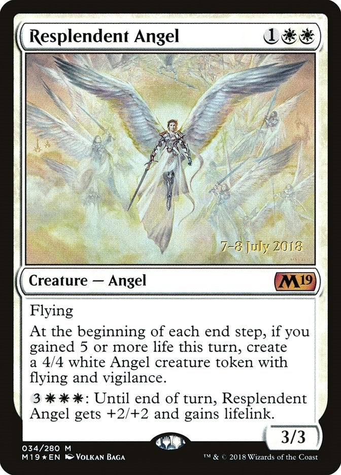 Image for Resplendent Angel (M19) (Prerelease Cards) (34) - Magic: The Gathering
