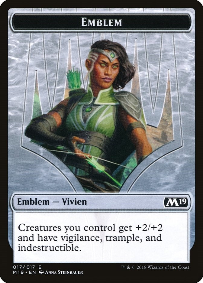 Image for Emblem - Vivien Reid (Core Set 2019) (17) - Magic: The Gathering