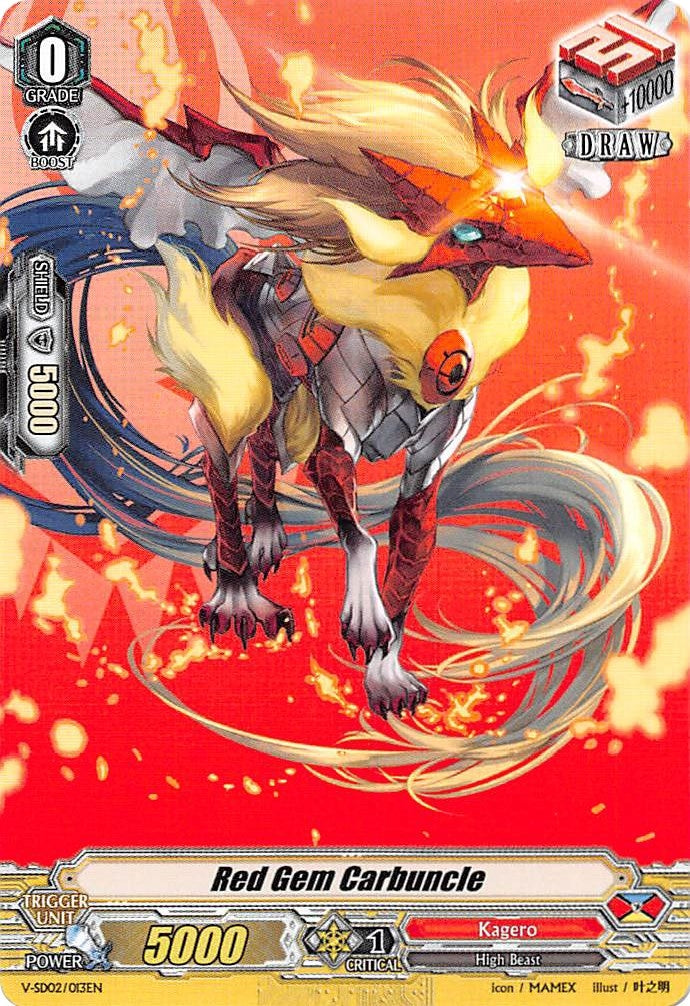 Image for Red Gem Carbuncle (V Start Deck 02: 2018 Free Experience Deck "Kagero") (V-SD02/013EN) - Cardfight Vanguard