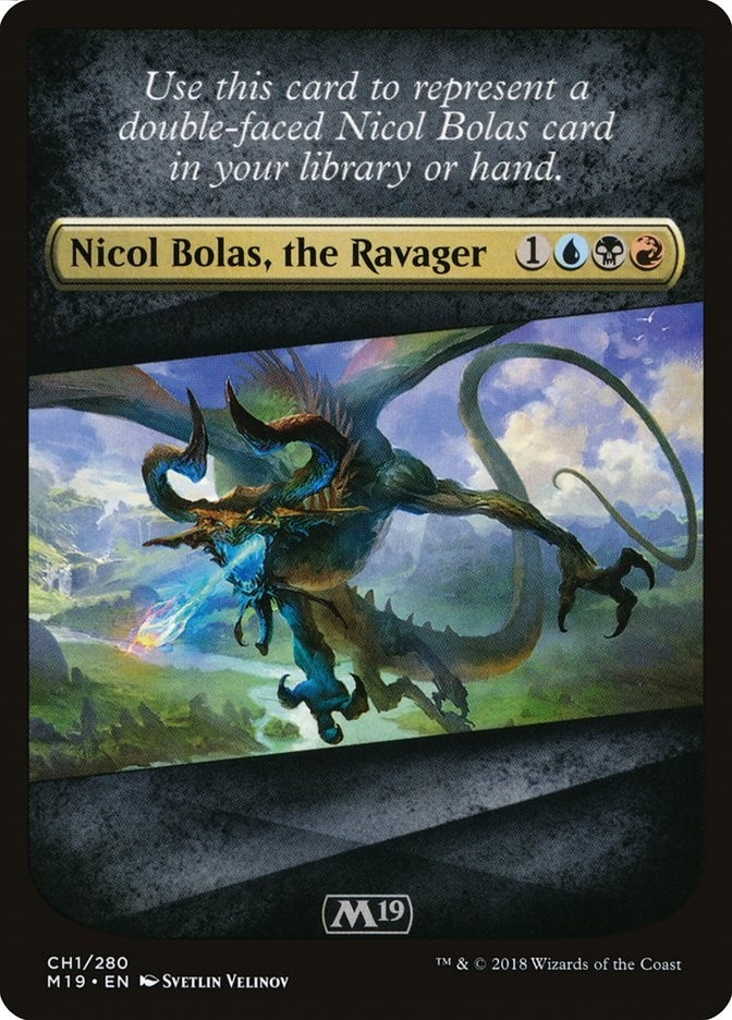 Image for Checklist Card - Core Set 2019 (Nicol Bolas, the Ravager) (Core Set 2019) (CH1) - Magic: The Gathering