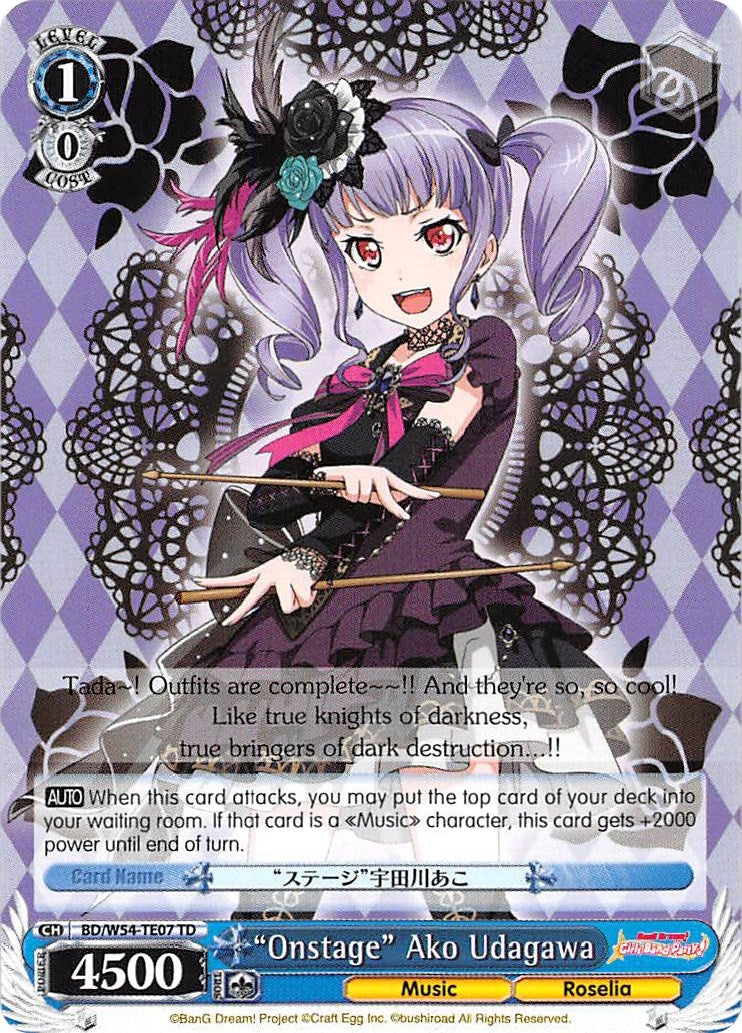 Image for "Onstage" Ako Udagawa (BanG Dream! Girls Band Party!) (BD/W54-TE07 TD) - Weiss Schwarz
