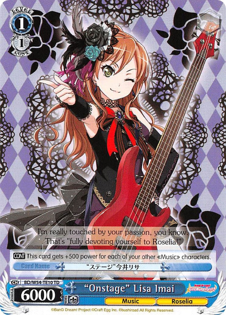 Image for "Onstage" Lisa Imai (BanG Dream! Girls Band Party!) (BD/W54-TE10 TD) - Weiss Schwarz