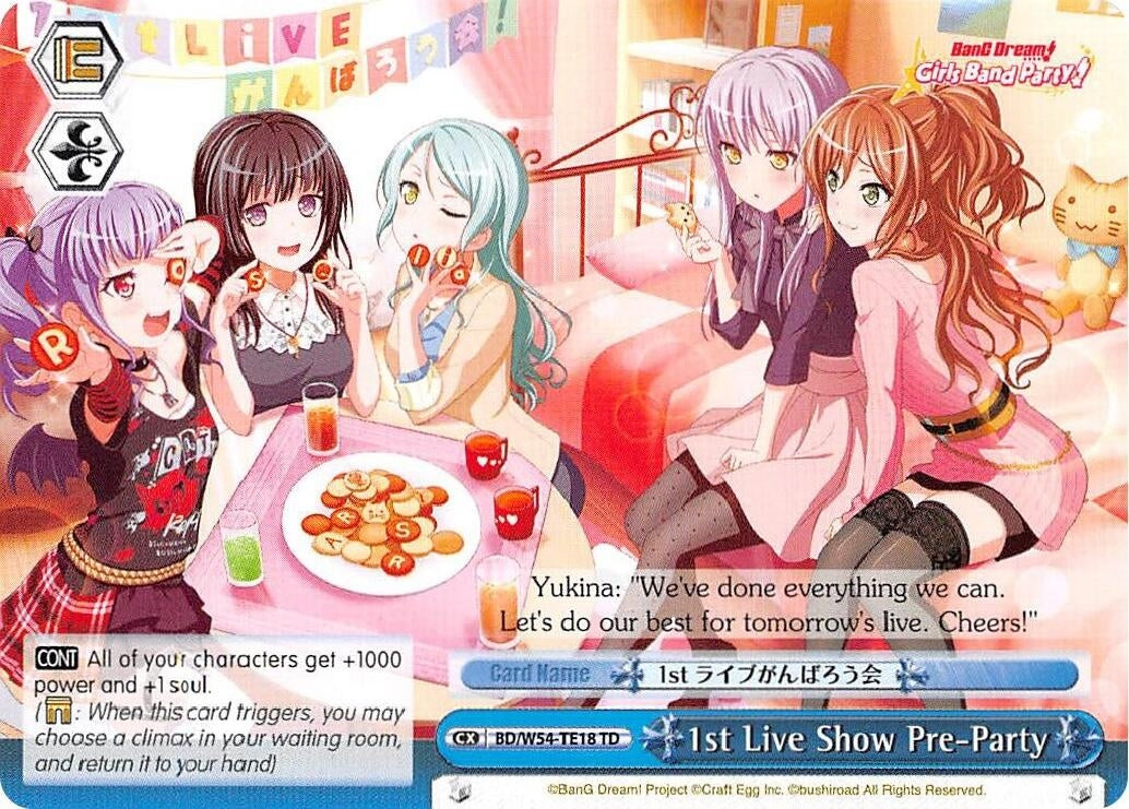 Image for 1st Live Show Pre-Party (BanG Dream! Girls Band Party!) (BD/W54-TE18 TD) - Weiss Schwarz