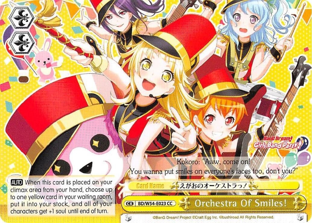 Image for Orchestra Of Smiles! (BanG Dream! Girls Band Party!) (BD/W54-E023 CC) - Weiss Schwarz