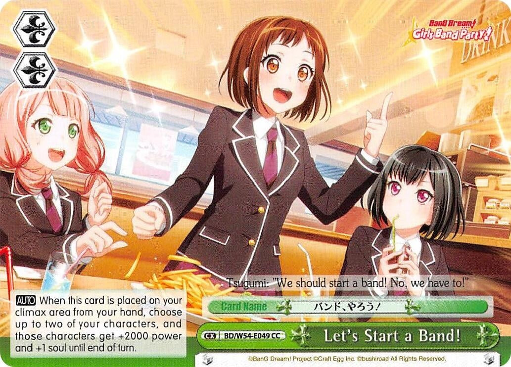 Image for Let's Start a Band! (BanG Dream! Girls Band Party!) (BD/W54-E049 CC) - Weiss Schwarz