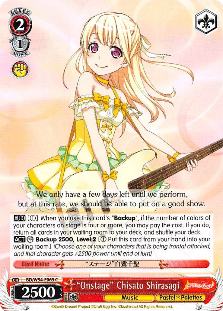 Image for "Onstage" Chisato Shirasagi (BanG Dream! Girls Band Party!) (BD/W54-E063 C) - Weiss Schwarz