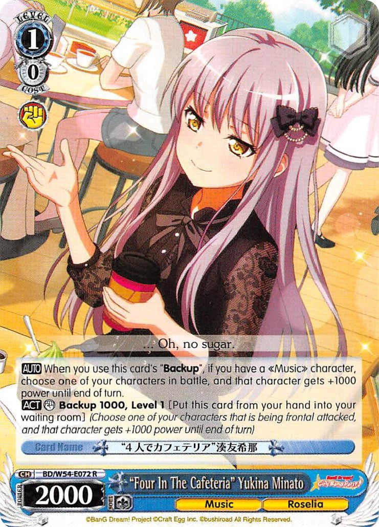 Image for "Four In The Cafeteria" Yukina Minato (BanG Dream! Girls Band Party!) (BD/W54-E072 R) - Weiss Schwarz