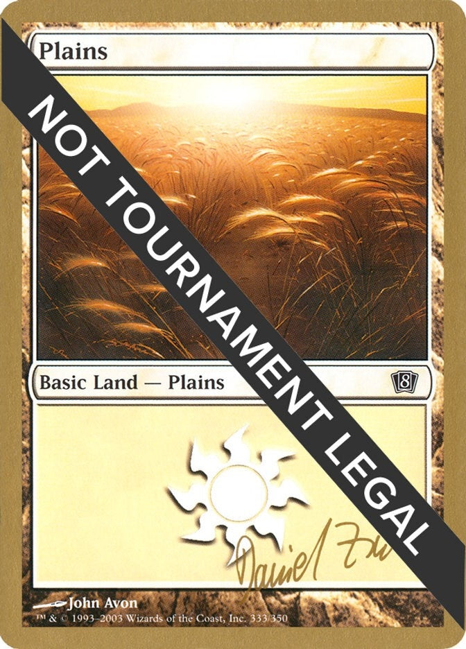 Image for Plains (333) - 2003 Daniel Zink (8ED) (World Championship Decks) - Magic: The Gathering