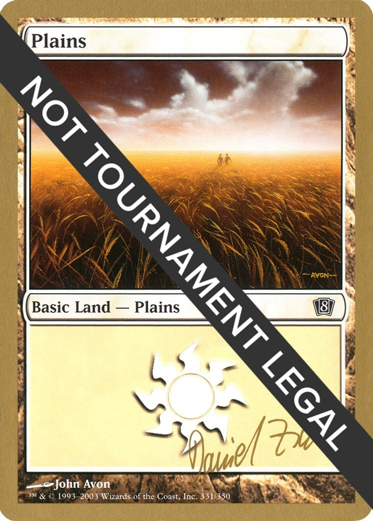 Image for Plains (331) - 2003 Daniel Zink (8ED) (World Championship Decks) - Magic: The Gathering