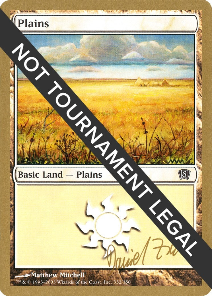 Image for Plains (332) - 2003 Daniel Zink (8ED) (World Championship Decks) - Magic: The Gathering