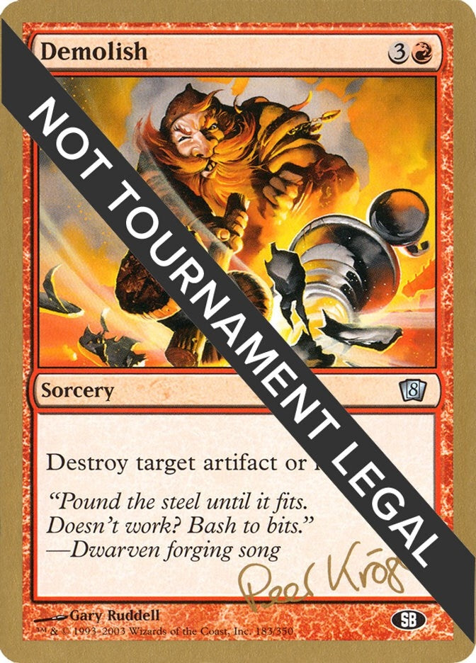 Image for Demolish - 2003 Peer Kroger (8ED) (SB) (World Championship Decks) - Magic: The Gathering