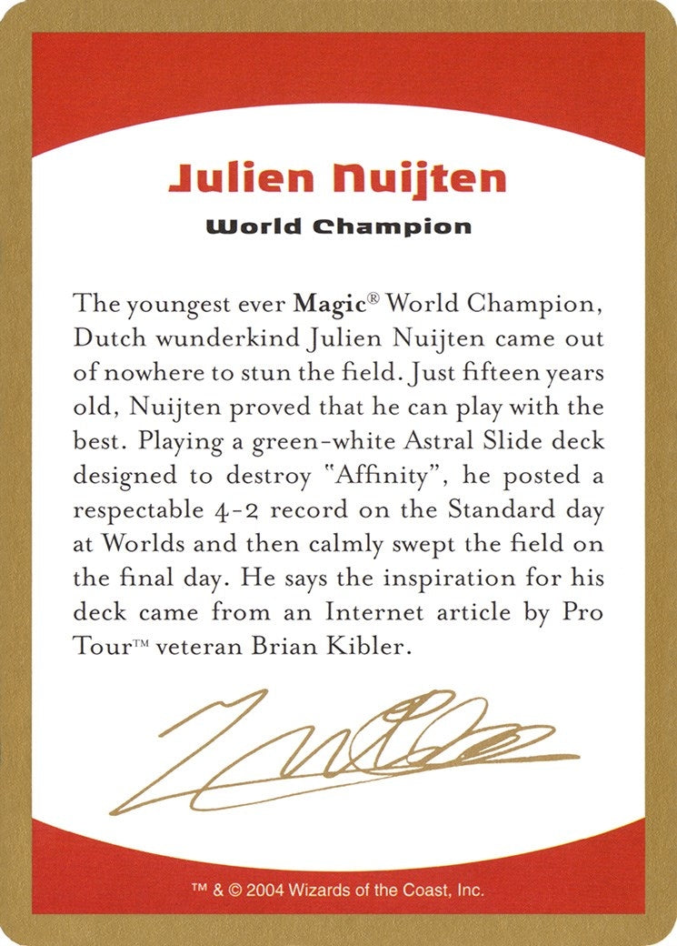 Image for 2004 Julien Nuijten Biography Card (World Championship Decks) - Magic: The Gathering