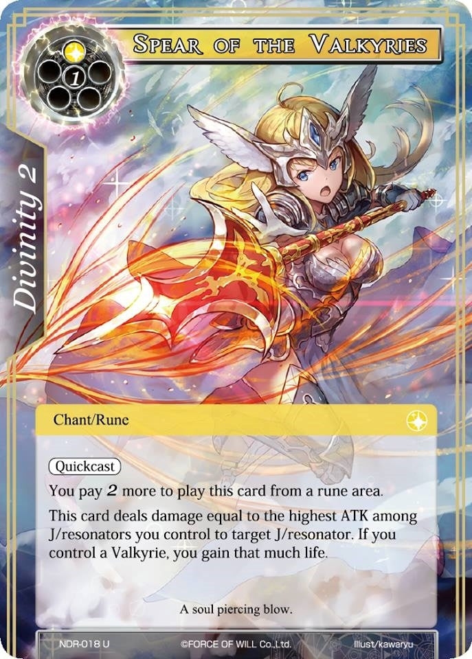Image for Spear of the Valkyries (New Dawn Rises) (NDR-018) - Force of Will