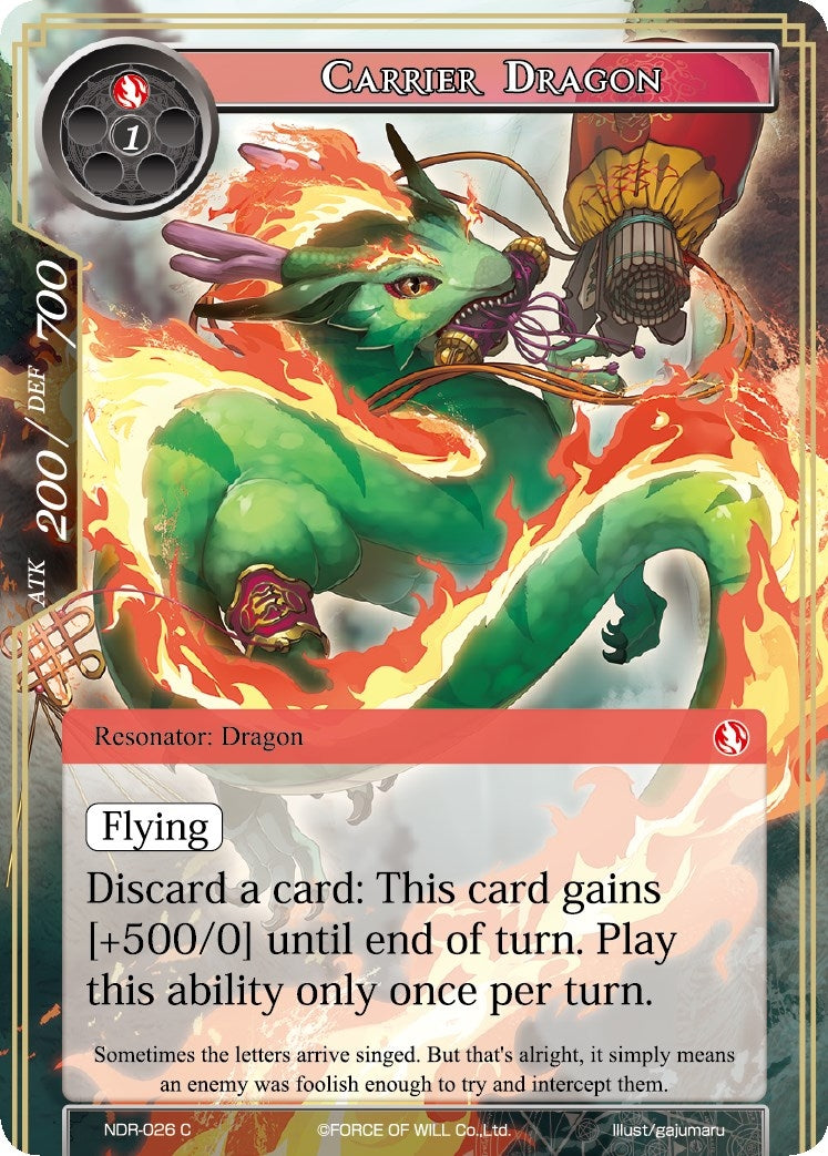 Image for Carrier Dragon (New Dawn Rises) (NDR-026) - Force of Will