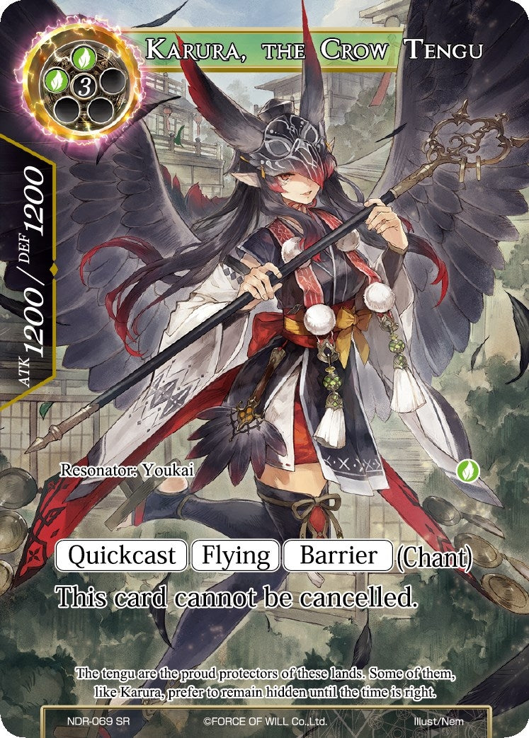 Image for Karura, the Crow Tengu (Full Art) (New Dawn Rises) (NDR-069) - Force of Will