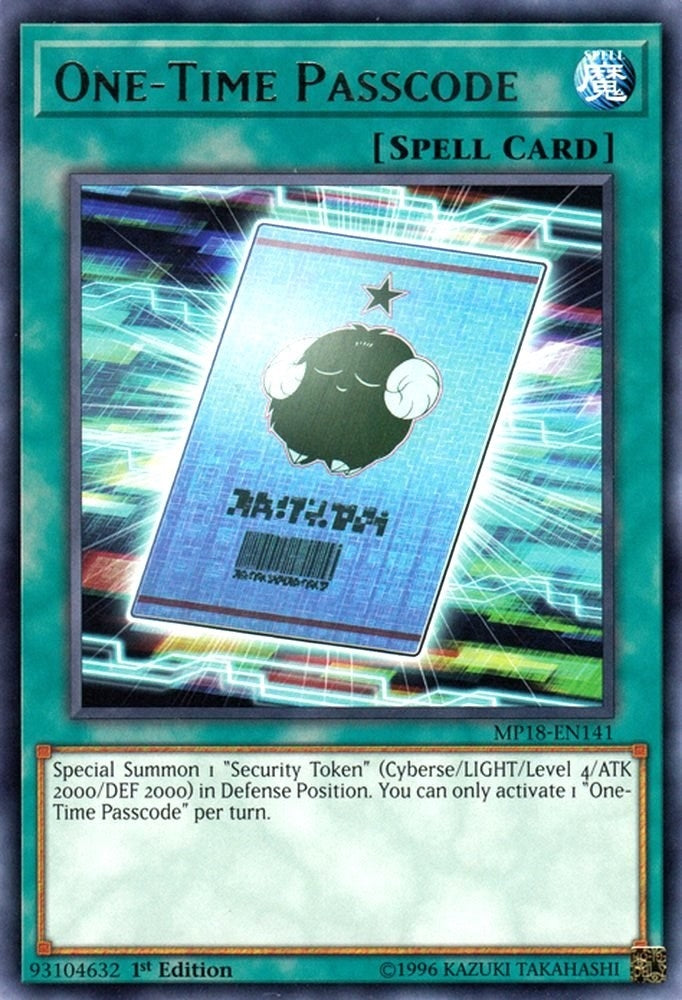 Image for One-Time Passcode (2018 Mega-Tins Mega Pack) (MP18-EN141) - YuGiOh