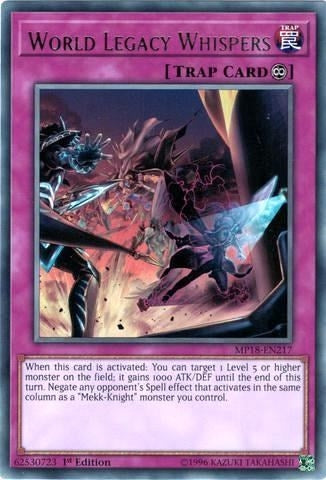Image for World Legacy Whispers (2018 Mega-Tins Mega Pack) (MP18-EN217) - YuGiOh