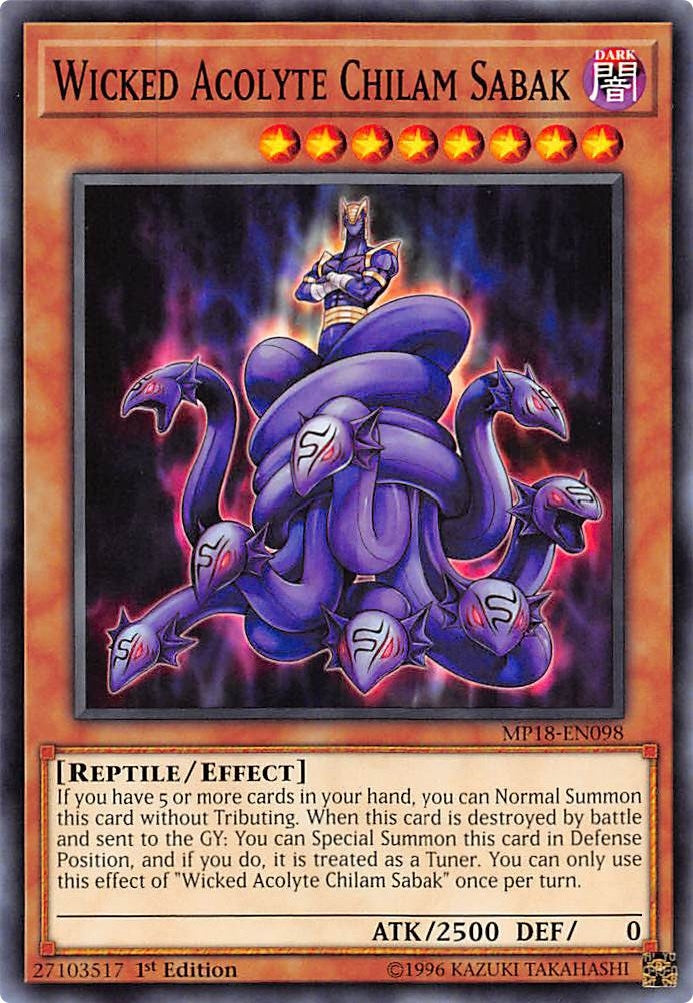 Image for Wicked Acolyte Chilam Sabak (2018 Mega-Tins Mega Pack) (MP18-EN098) - YuGiOh